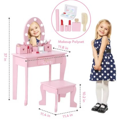 Girls' Vanity Table and Chair Set
