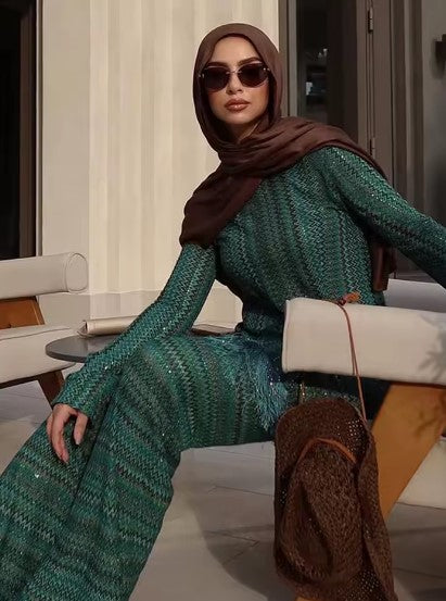 Long Sleeve Multiple Stripes 2 piece set